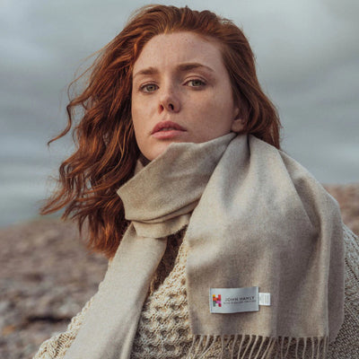 Merino Luxury Wool Scarf Oatmeal Natural