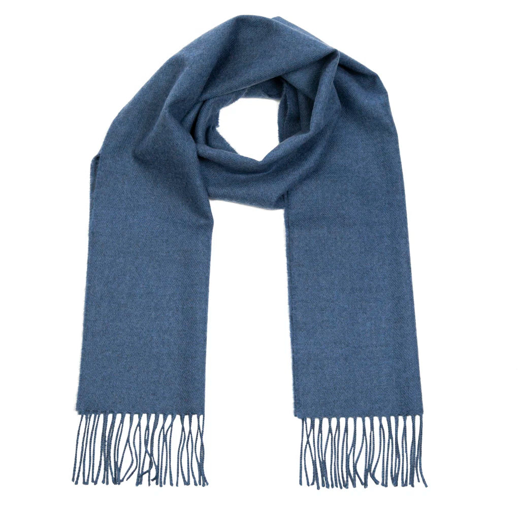 Merino Luxury Wool Scarf Denim Blue