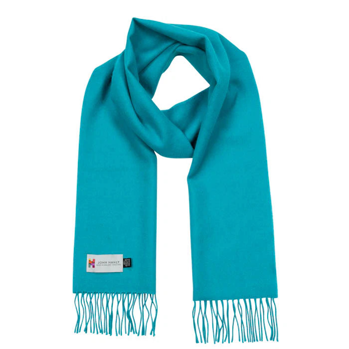 Merino Luxury Wool Scarf Turquoise Blue