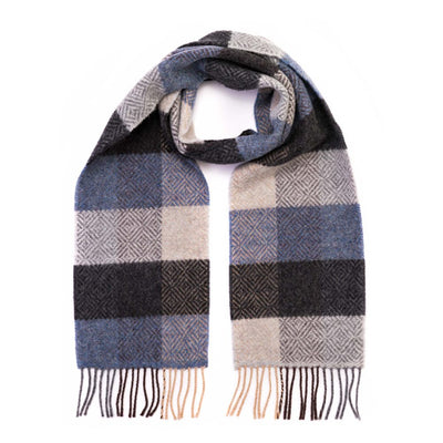 Irish Cashmere Merino Scarf Silver Denim Charcoal