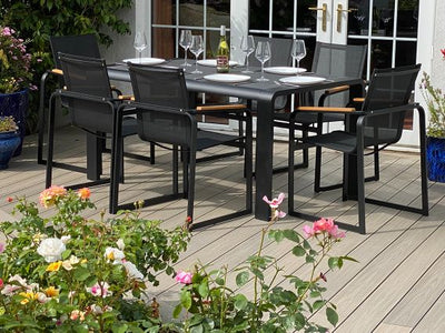 Aluminium dining set with 6 chairs