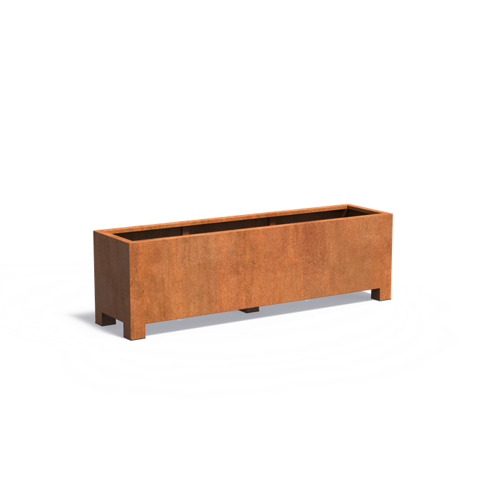 Adezz CARREZ Corten Steel Planter with Feet 2000 x 500 x 600 mm