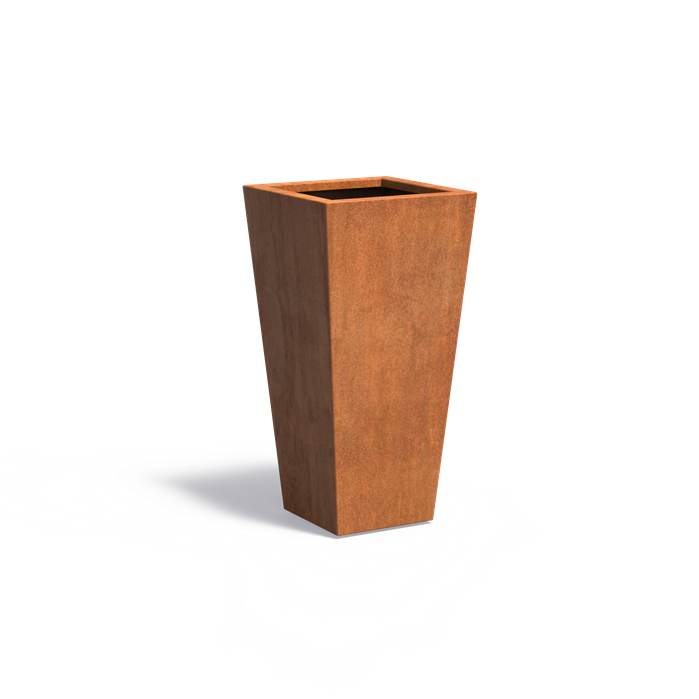 Adezz TAP Tapered Corten Steel Planter 500 x 500 x 1000 mm