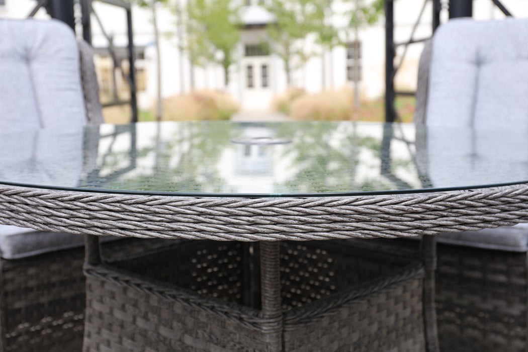 Rattan 4 seater set - Dark grey