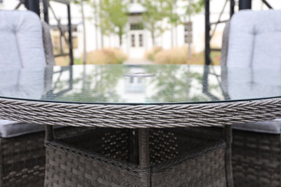 Rattan 4 seater set - Dark grey