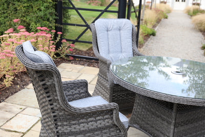 Rattan 4 seater set - Dark grey