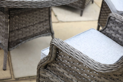 Rattan 6 seater set - Dark grey