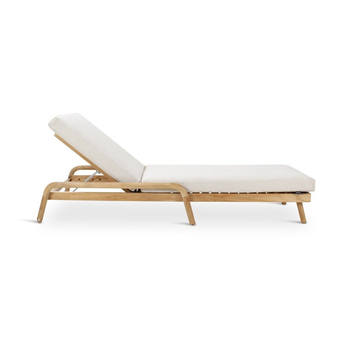 Boras Teak Garden Furniture with Bodo Table: Sunlounger with cushion
