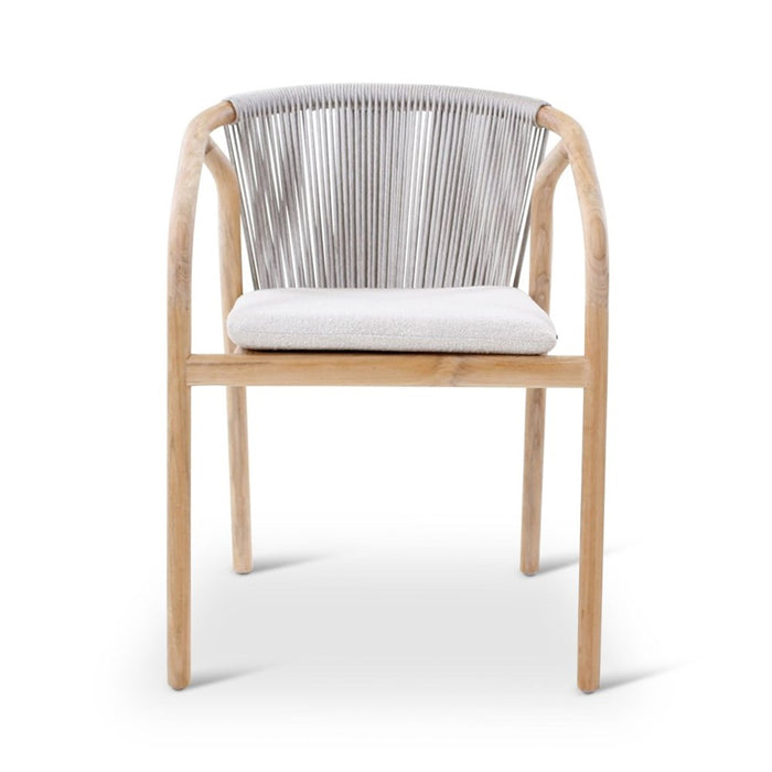Boras Teak Garden Furniture with Bodo Table: Dining armchair with cushions