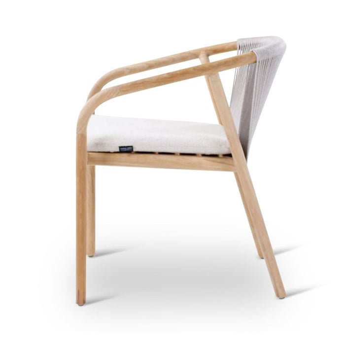 Boras Teak Garden Furniture with Bodo Table: Dining armchair with cushions