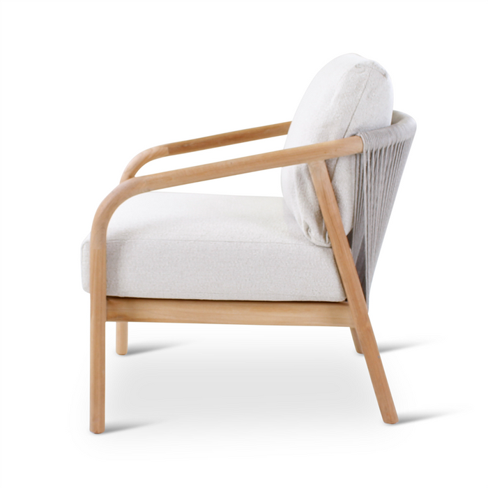 Boras Teak Garden Furniture with Bodo Table: Lounge chair with cushions