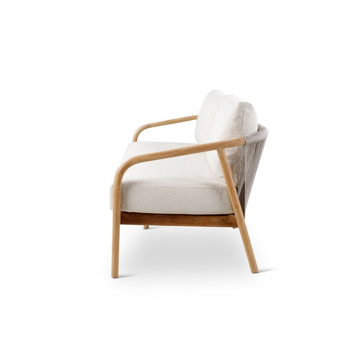 Boras Teak Garden Furniture with Bodo Table: 2.5-seater sofa with cushions