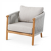 Romeo Teak and Travertine Garden Furniture: Lounge chair with cushions