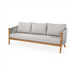 Romeo Teak and Travertine Garden Furniture: Three-seater sofa with cushions