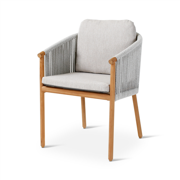 Romeo Teak and Travertine Garden Furniture: Dining armchair with cushions