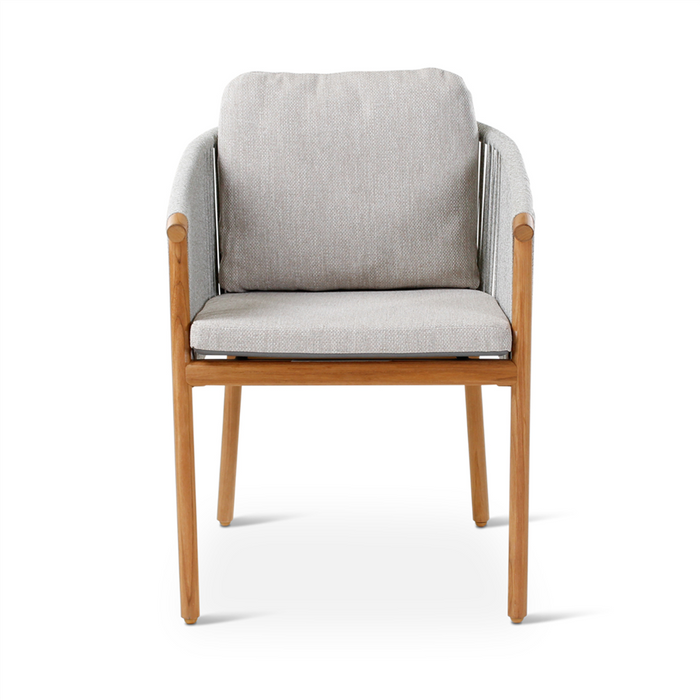 Romeo Teak and Travertine Garden Furniture: Dining armchair with cushions