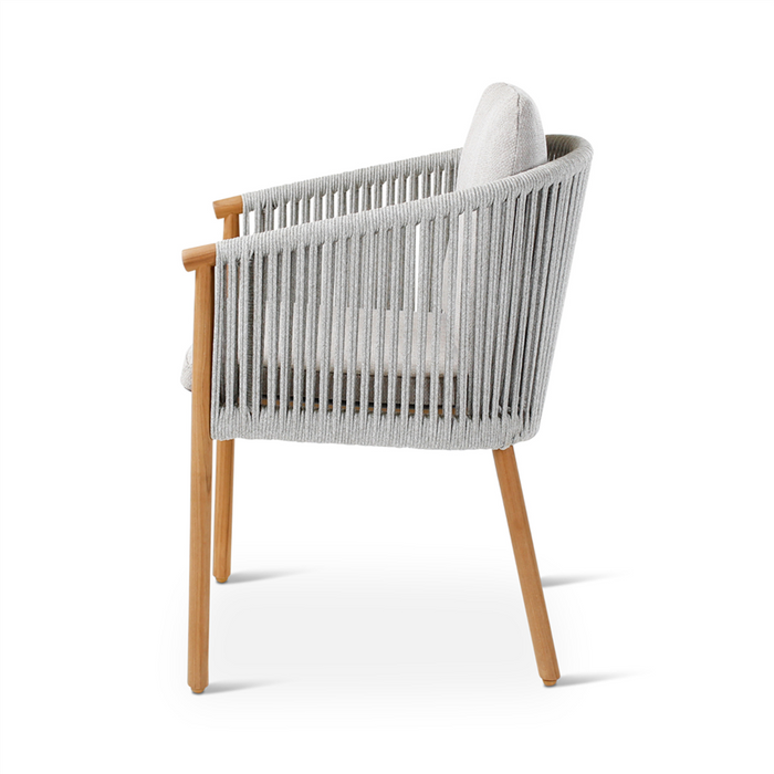 Romeo Teak and Travertine Garden Furniture: Dining armchair with cushions