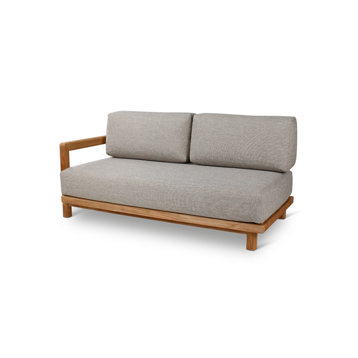 Lenka Brushed Teak Modular Lounge: Left end seat