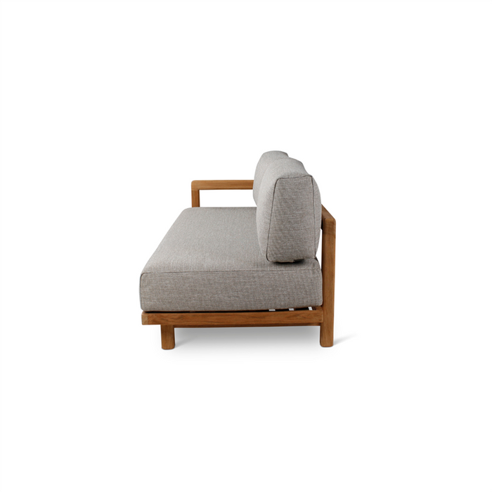 Lenka Brushed Teak Modular Lounge: Left end seat