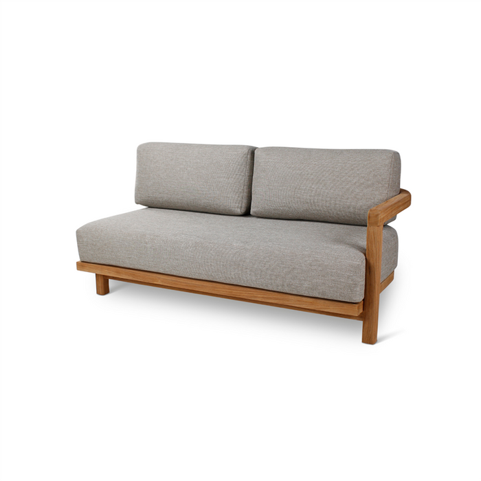Lenka Brushed Teak Modular Lounge: Right end seat