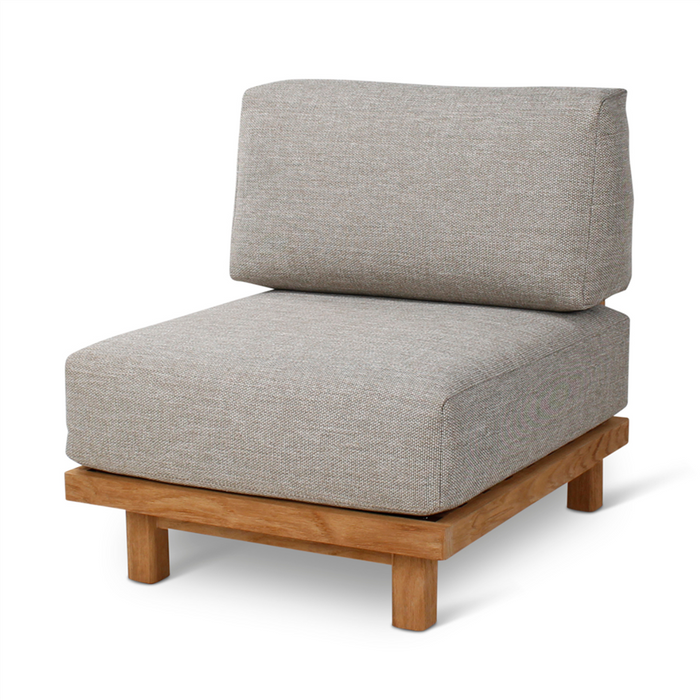 Lenka Brushed Teak Modular Lounge: Centre seat