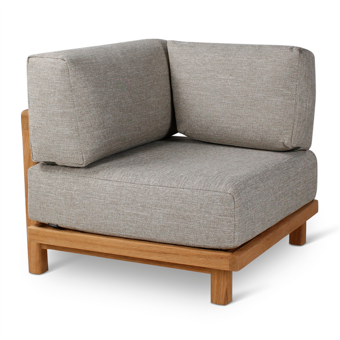 Lenka Brushed Teak Modular Lounge: Corner seat