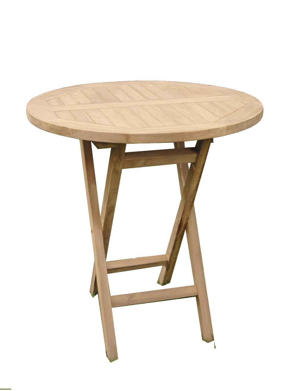 Round folding teak table