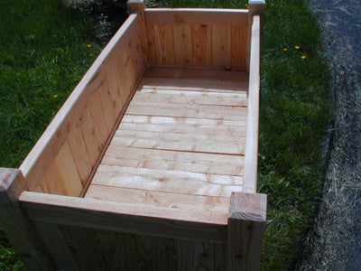 Long wooden planter