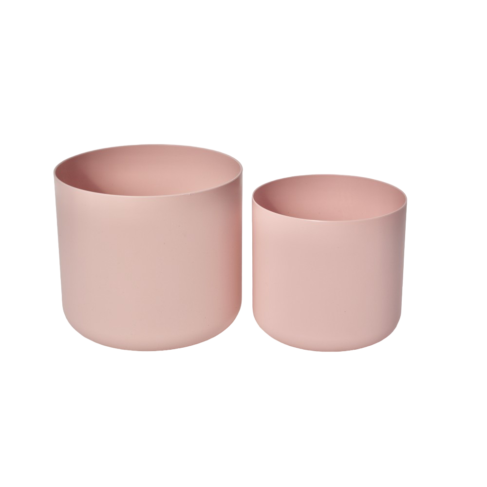 Round plastic pot pink