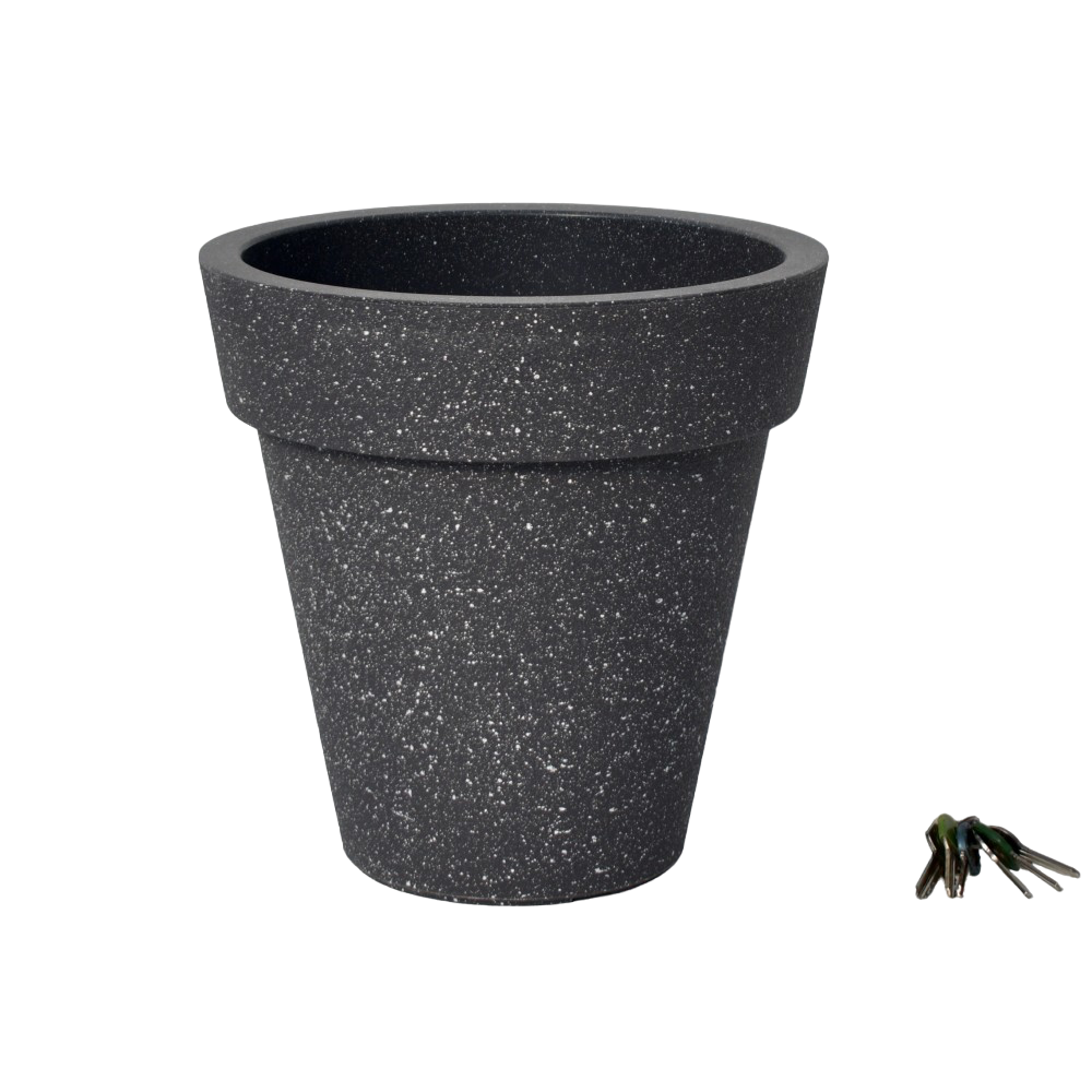 Cylindrical Plastic pot black