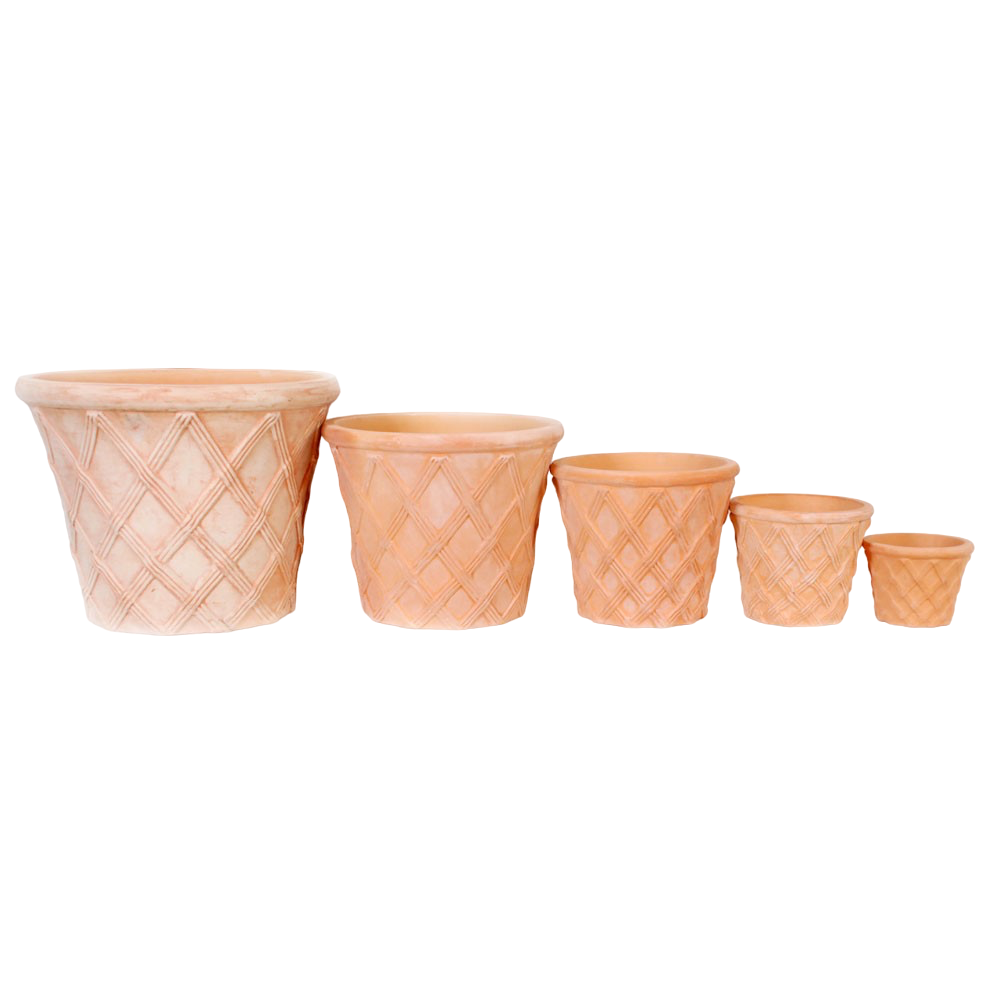 Caro Terracotta patterned pot