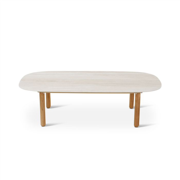 Romeo Teak and Travertine Garden Furniture: Coffee table 120 x 65 cm