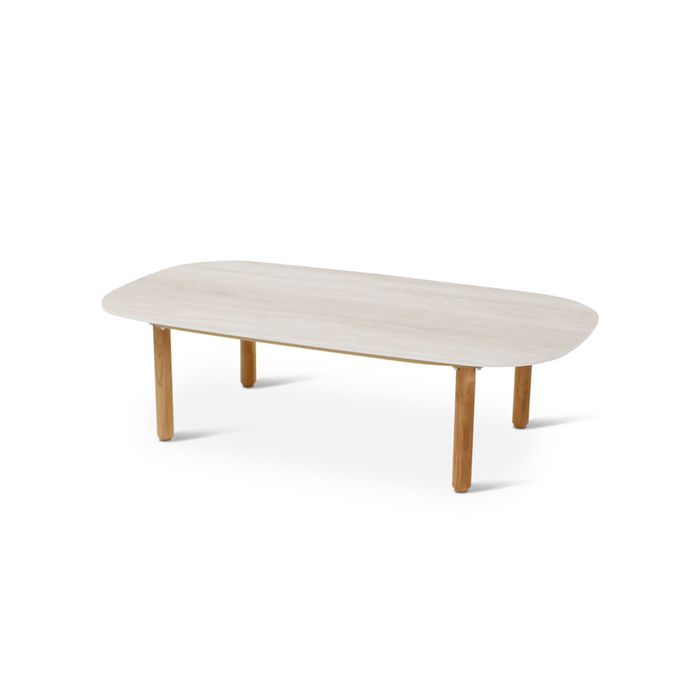 Romeo Teak and Travertine Garden Furniture: Coffee table 120 x 65 cm