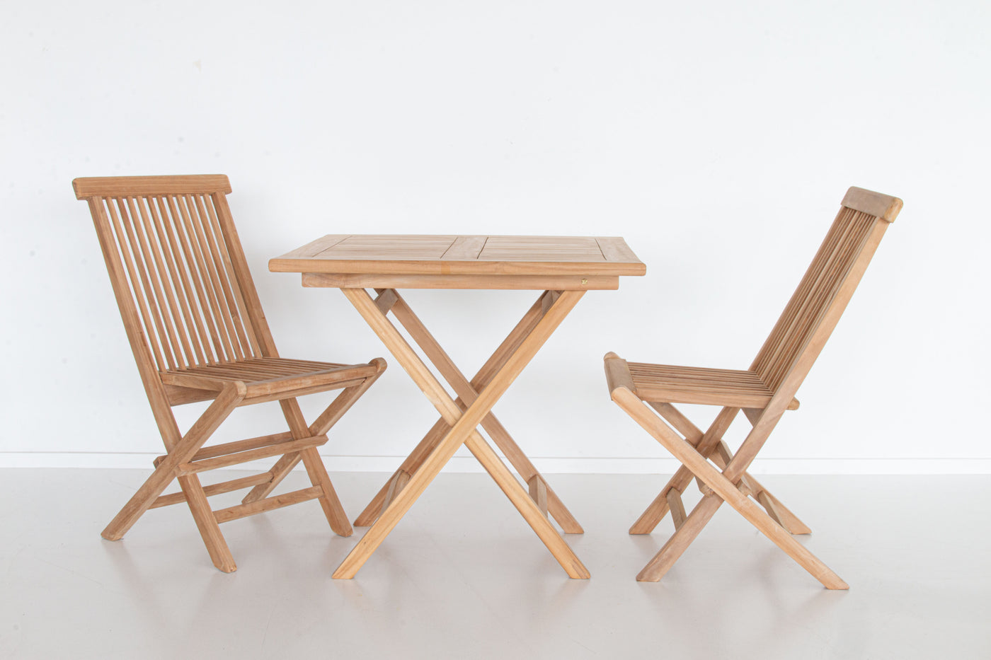 Teak folding table set 60x60cm